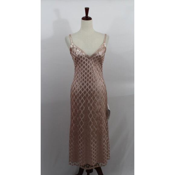 SHO Tadashi Shoji Sz 4 Diamond Sequins Midi Slip Dress Blush Pink Annabelle NWT - Picture 3 of 11